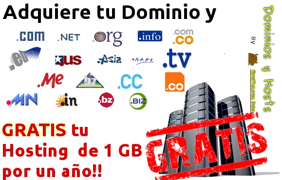 Hosting Gratis por la compra de tu Dominio